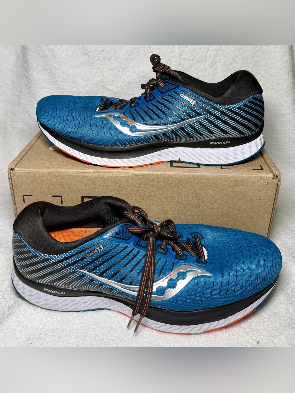 Saucony Guide 13 Men’s 11.5 Wide 2E Blue Silver Running Shoes S20549-25